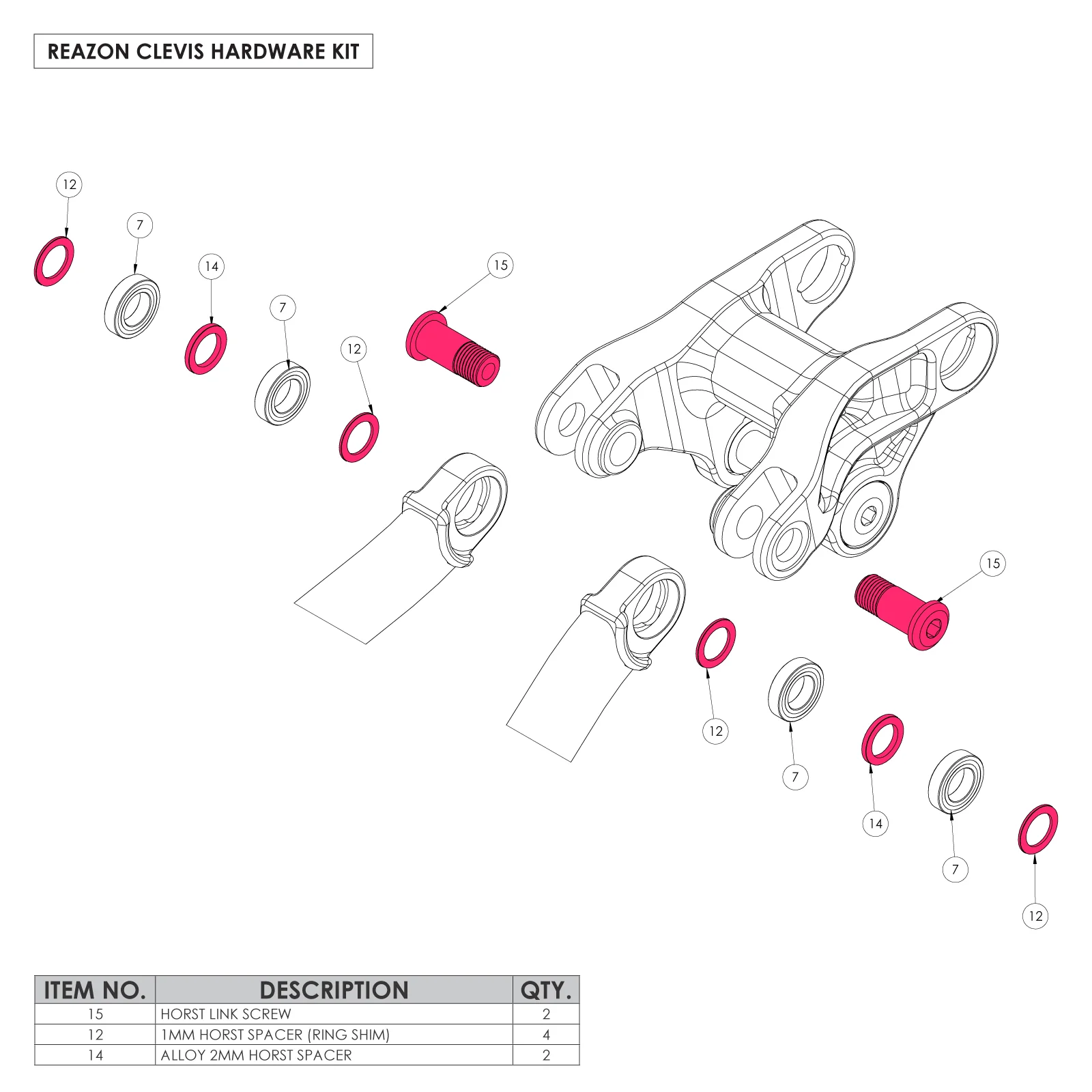Reazon Clevis Hardware Kit