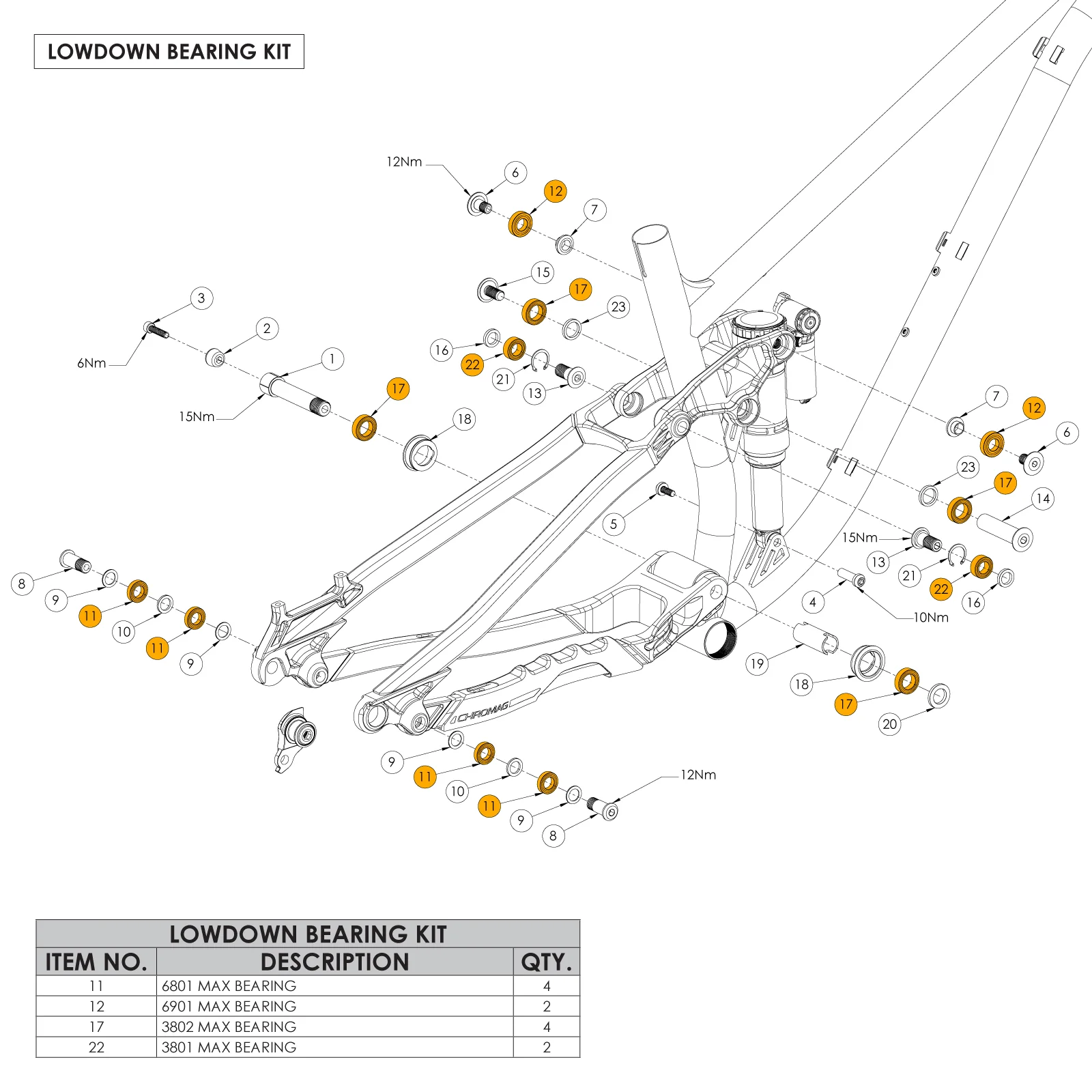 Lowdown Bearing Kit