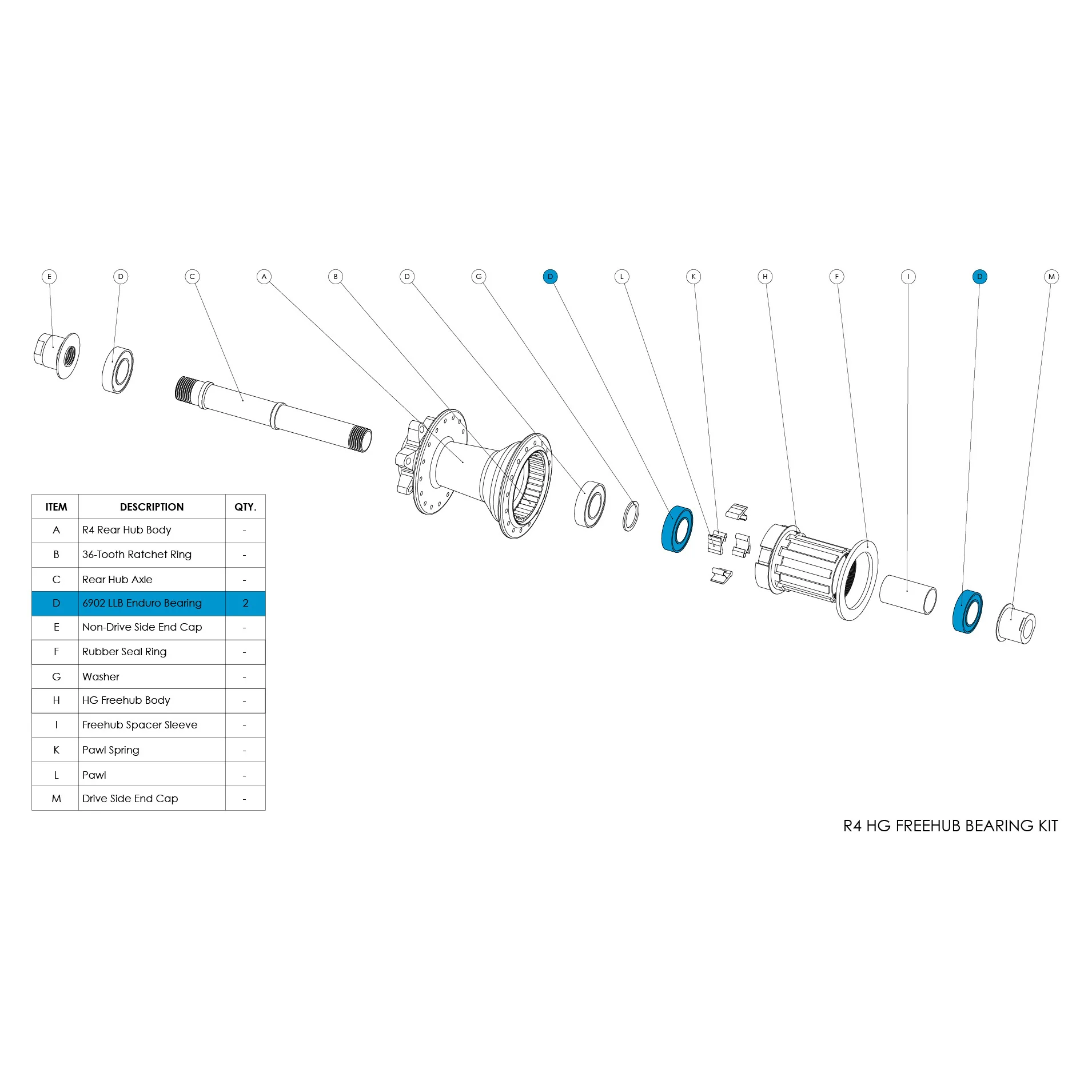R4 Rear Hub Parts - Image 11