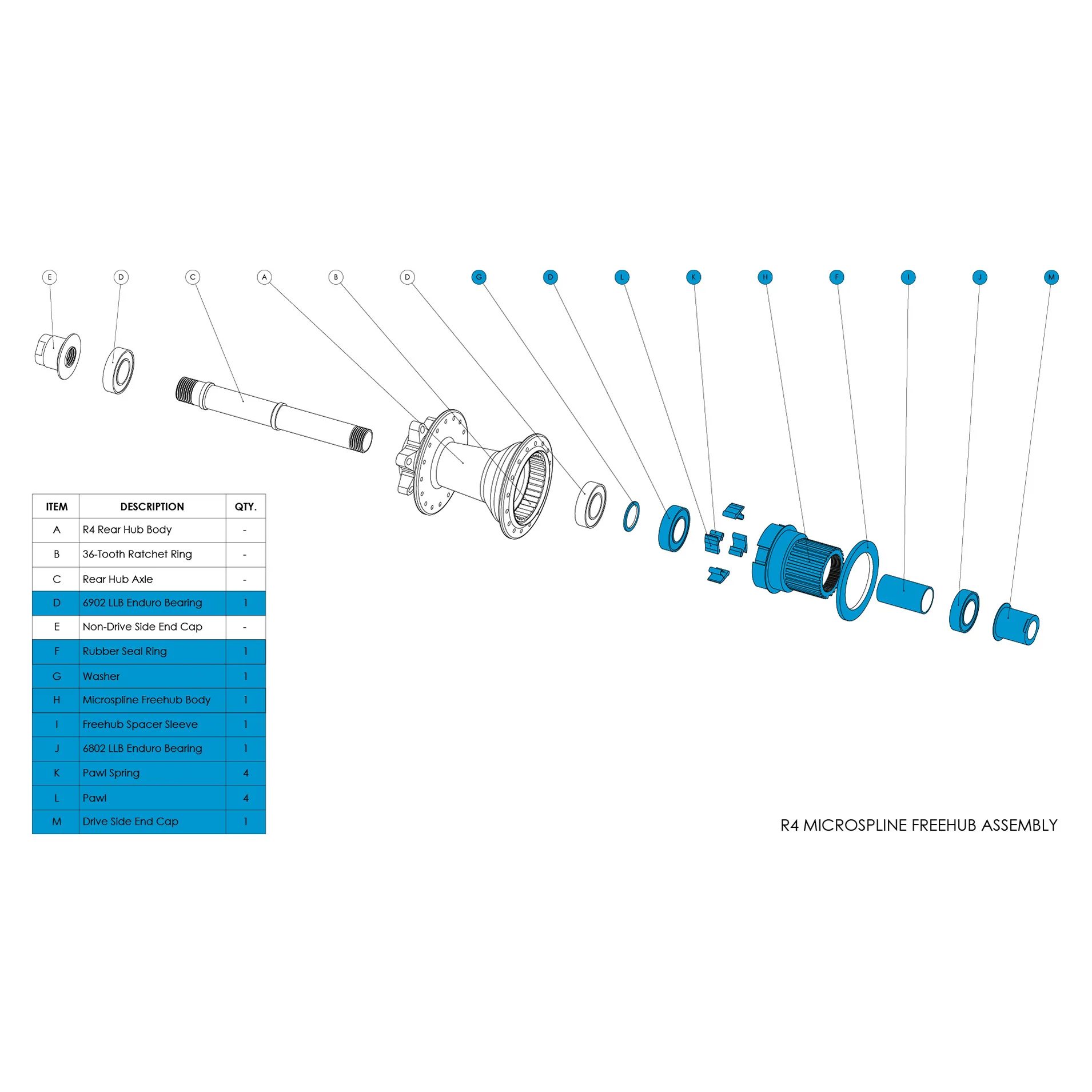R4 Rear Hub Parts - Image 4