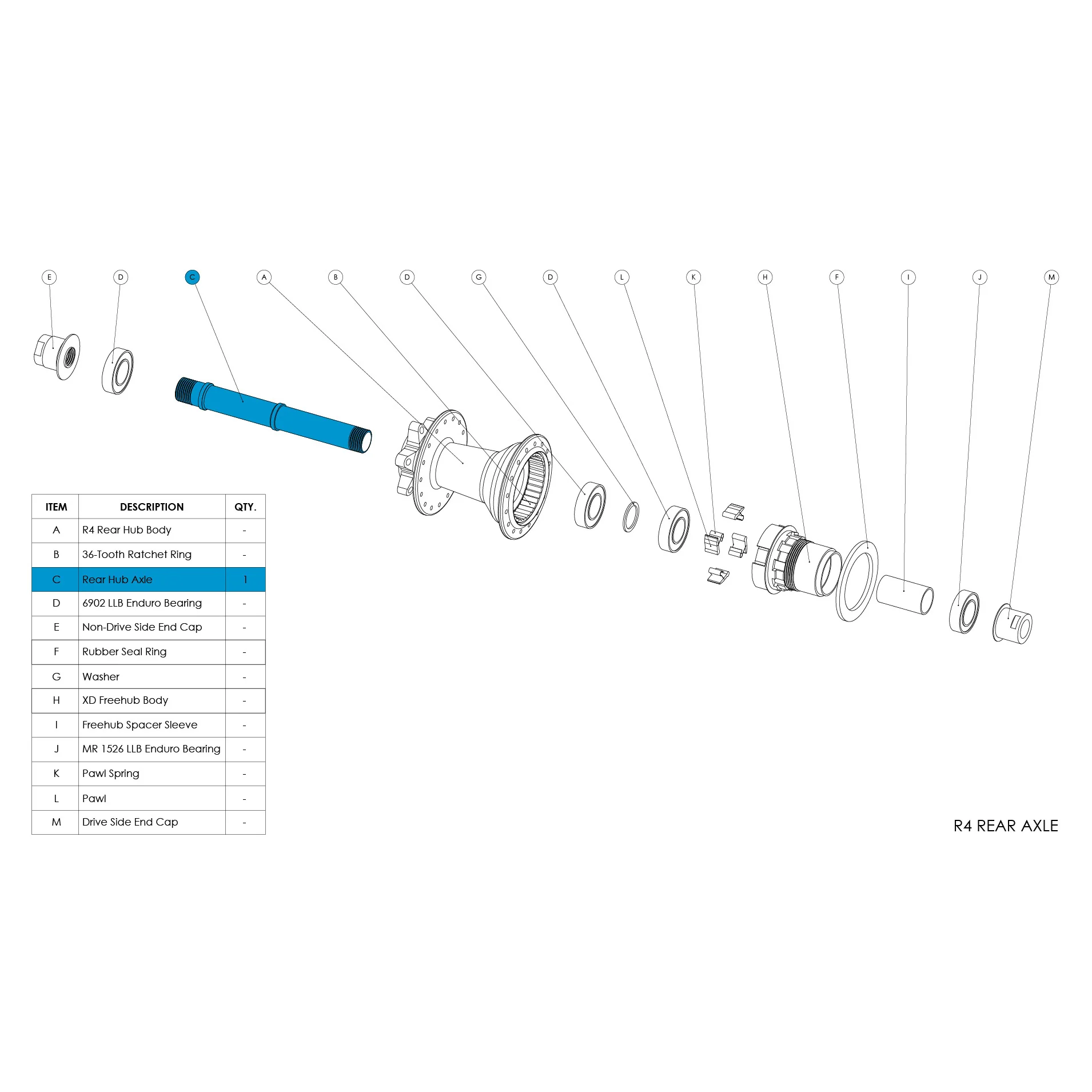 R4 Rear Hub Parts - Image 5