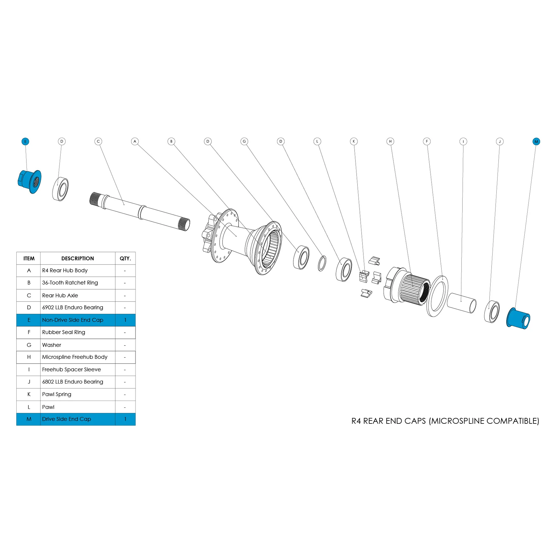 R4 Rear Hub Parts - Image 7