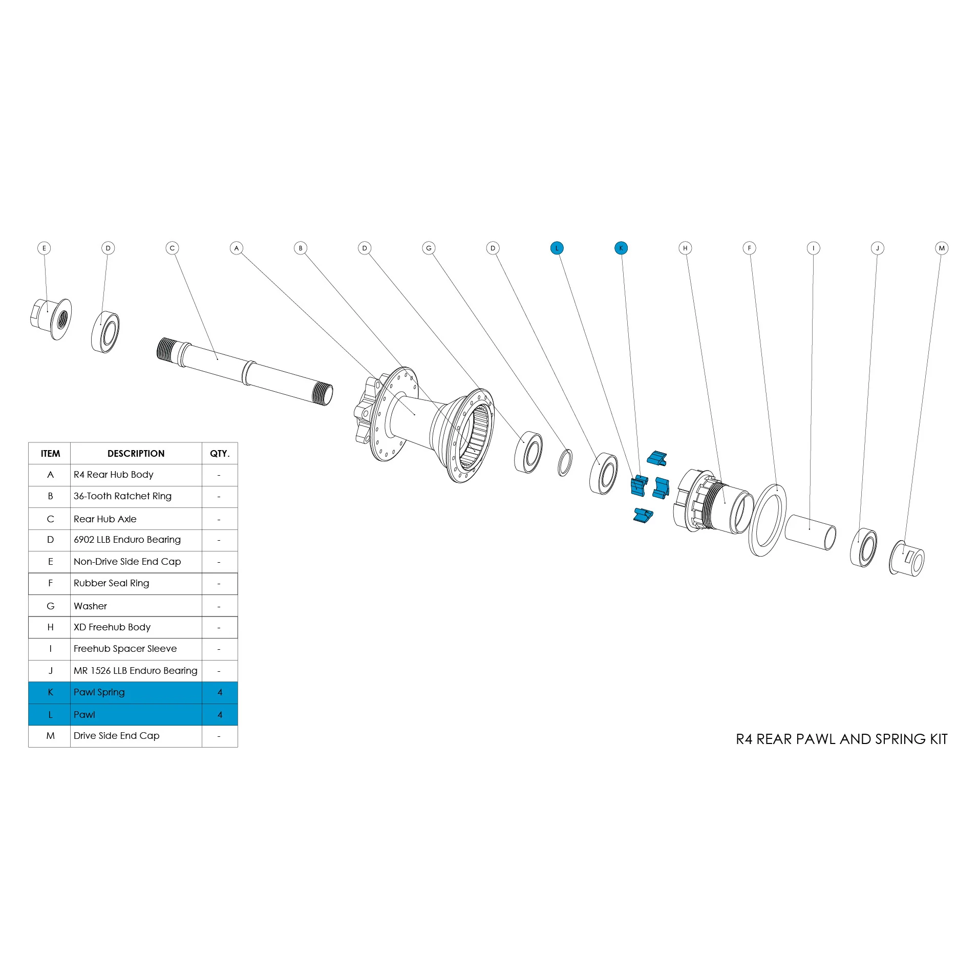 R4 Rear Hub Parts - Image 8