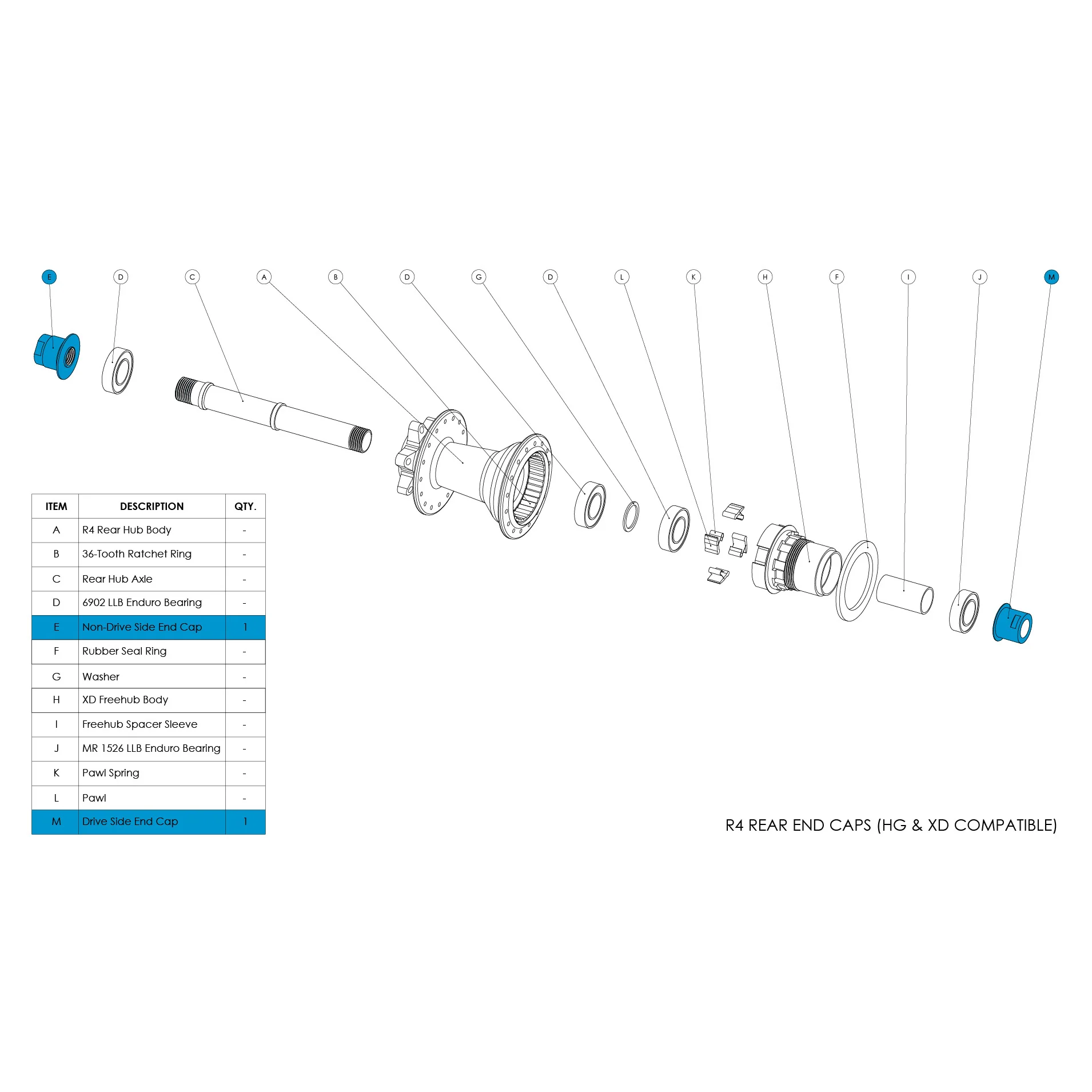 R4 Rear Hub Parts - Image 9